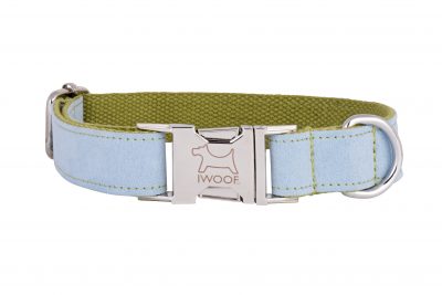 Surf Blue designer dog collar and dog lead by IWOOF