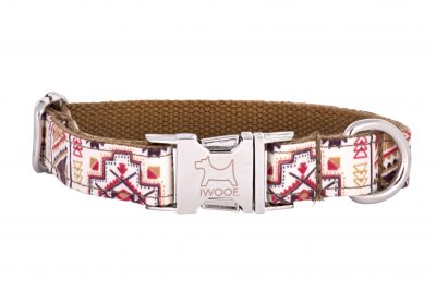 Aztec designer dog collar and matching designer dog lead set by IWOOF