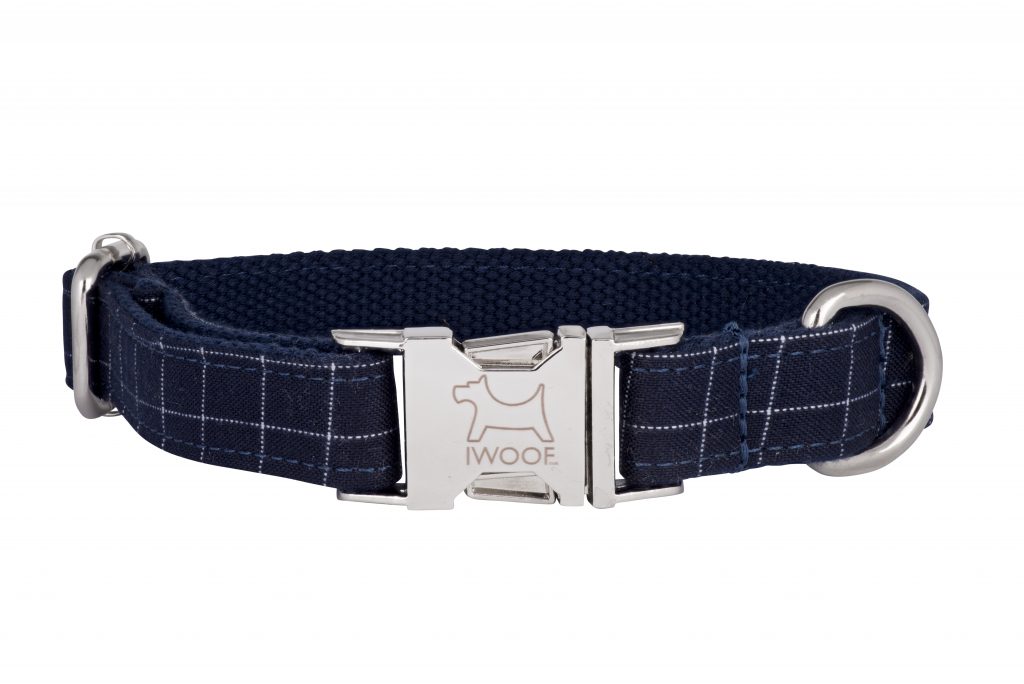 Designer Dog Collar and Lead set in Cornish Navy Check by IWOOF.com™ in ...