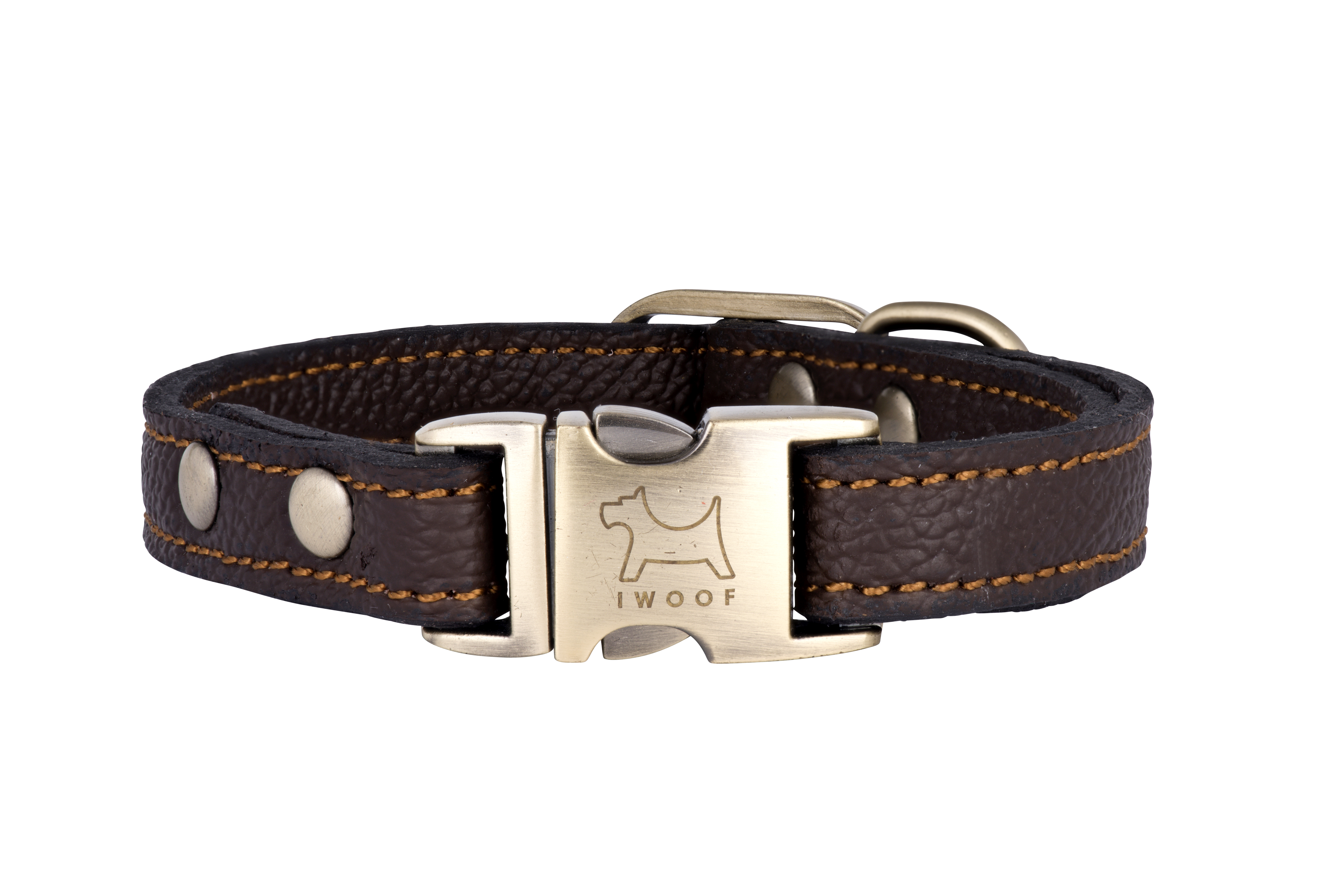 Royal Brown leather designer dog collar and dog lead by IWOOf