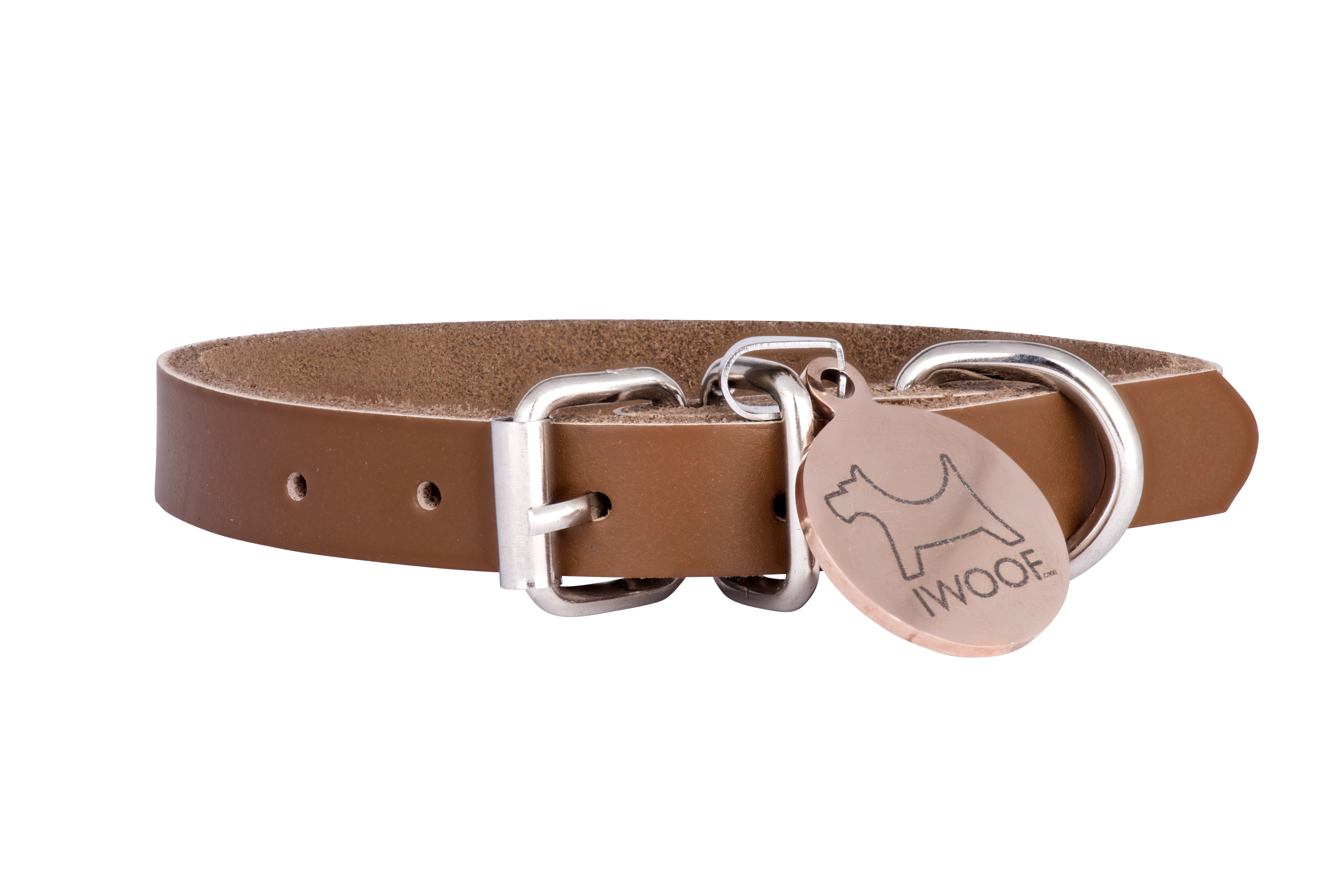 Morwenna designer dog collar and matching designer dog lead in tan by IWOOF