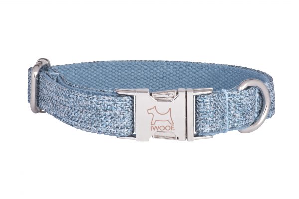 Sky designer dog collar and dog lead set by IWOOF