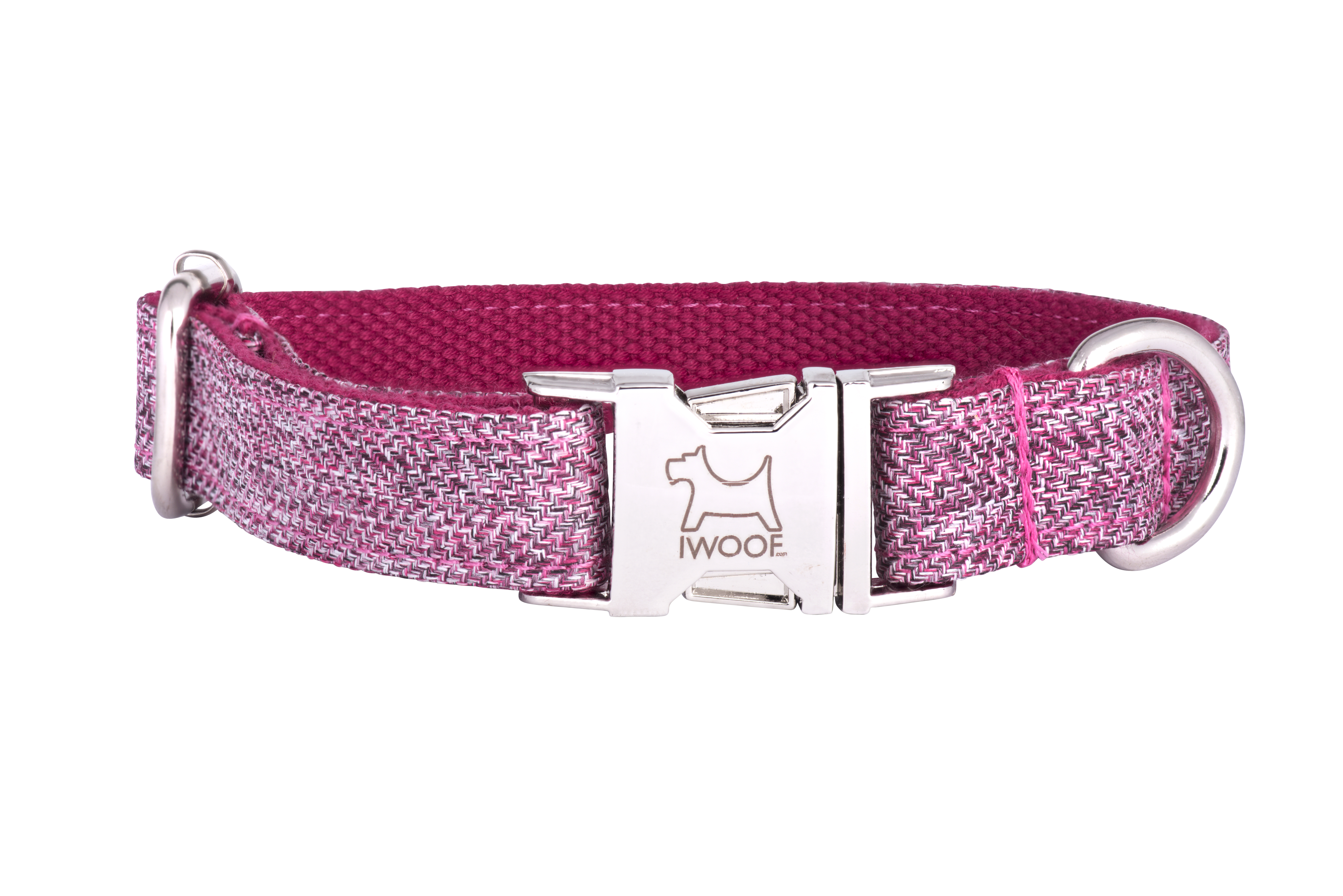 Dog Rose designer dog collar and lead set with silver buckle by IWOOF