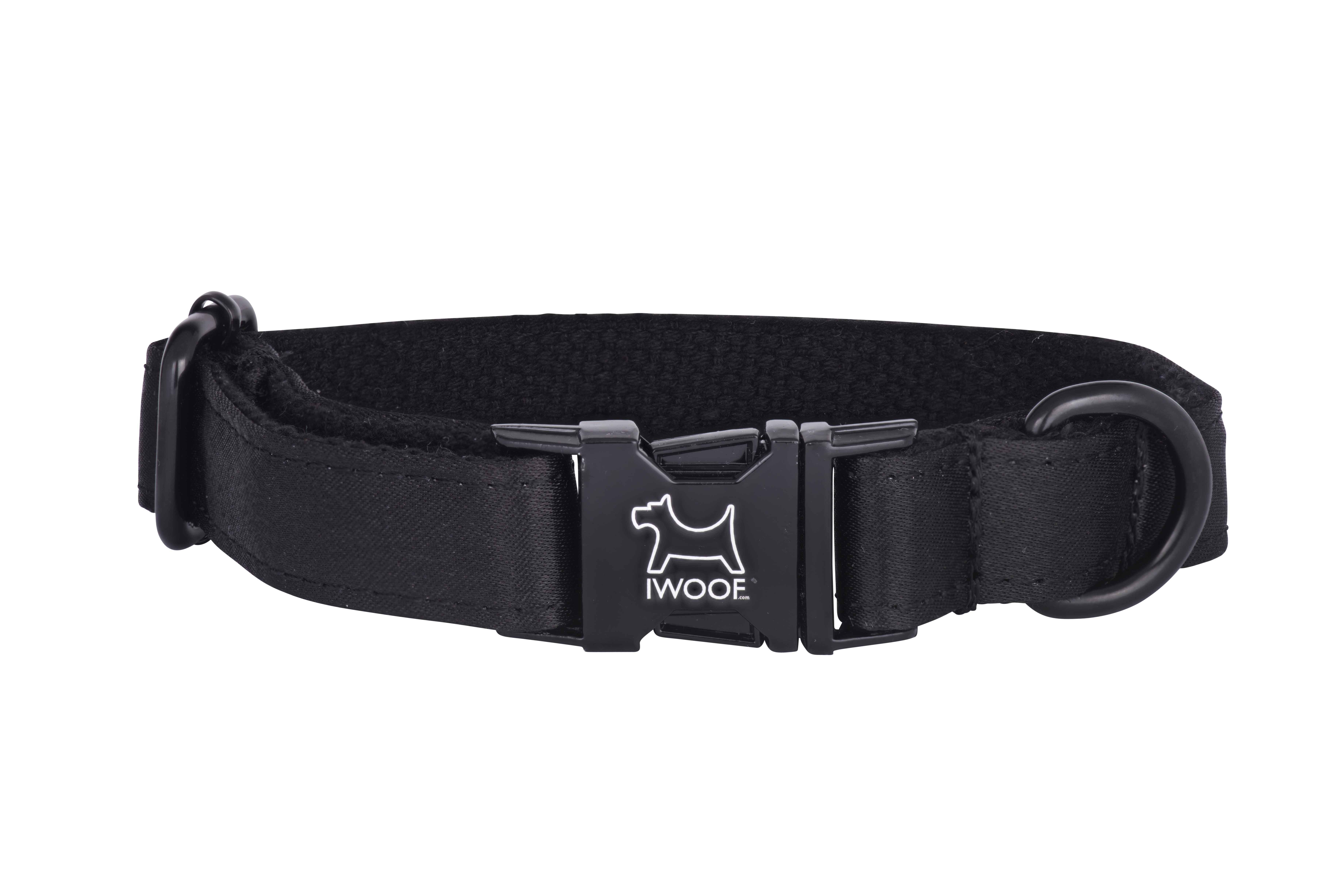 Black on Black designer dog collar and matching designer dog lead by IWOOF