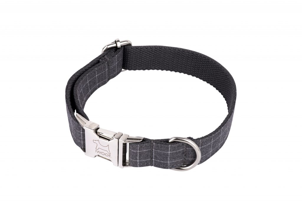 Designer Dog Collar and Lead set in Cornish Grey Check by in
