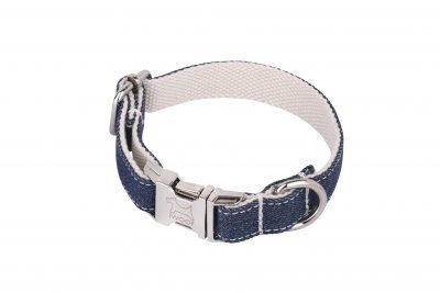 White Jean designer dog collar and lead by IWOOF