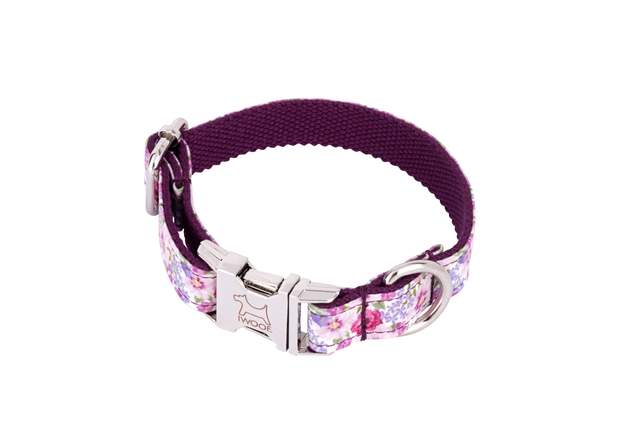 Pink Blossom designer dog collar and matching designer dog lead by IWOOF