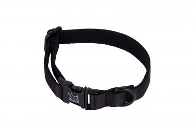 Black on Black designer dog collar and matching designer dog collar by IWOOF