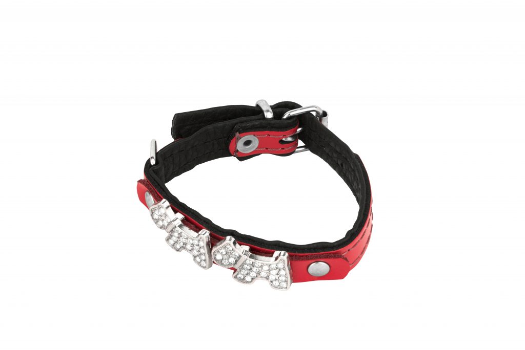 Highland Designer Dog Collar and Lead in Red by in Designer