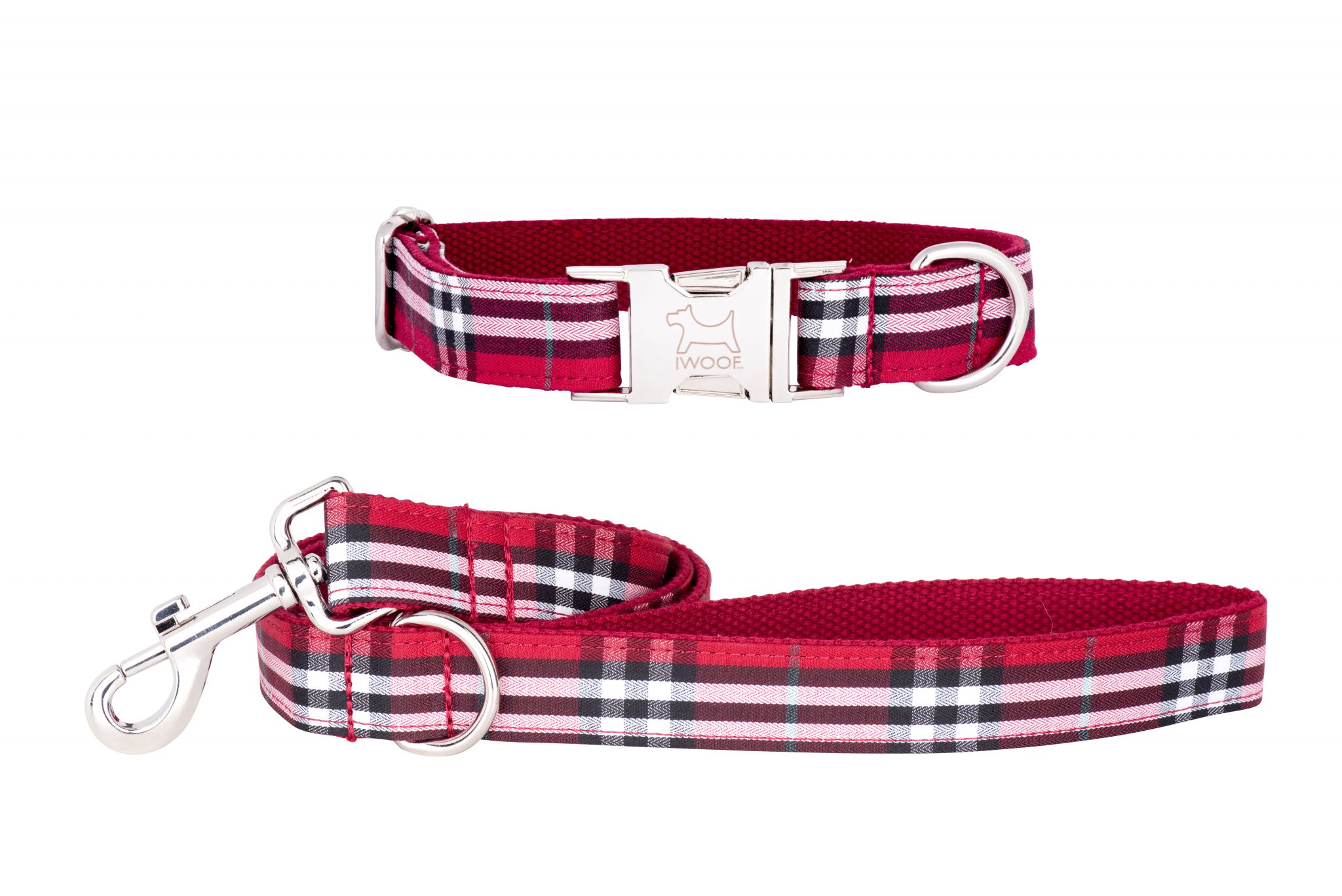 Tomato designer dog collar and matching dog lead by IWOOF
