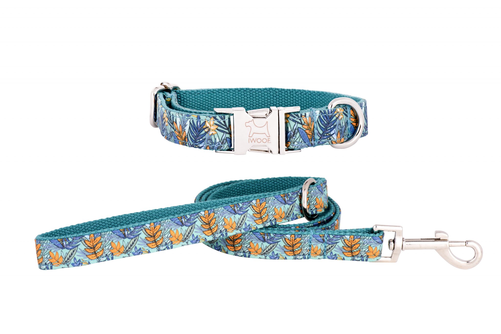 Moorland designer dog collar and dog lead set by IWOOF