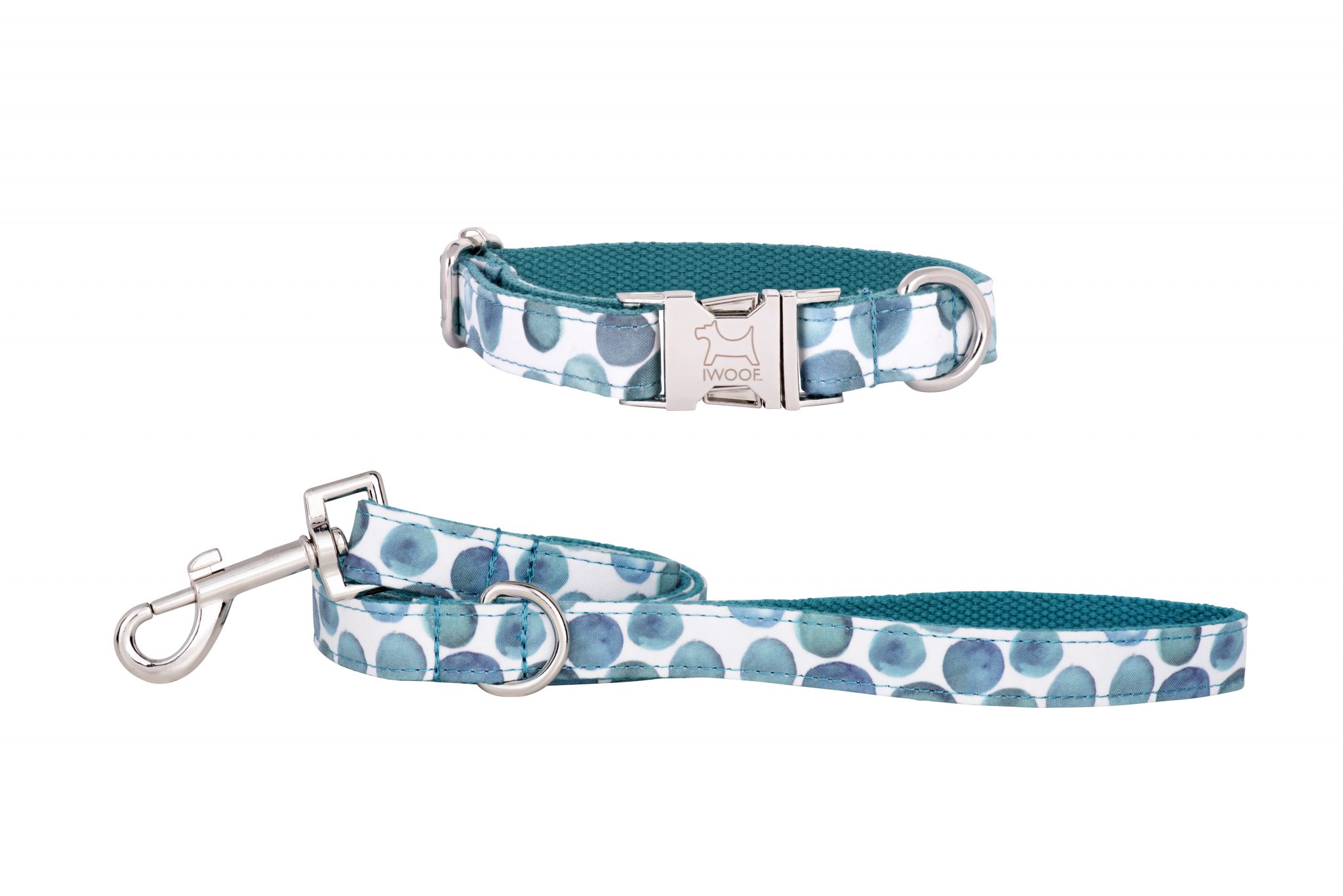 Bubbles designer dog collar and matching designer dog lead by IWOOF