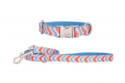 Static designer dog collar and matching designer dog lead by IWOOF