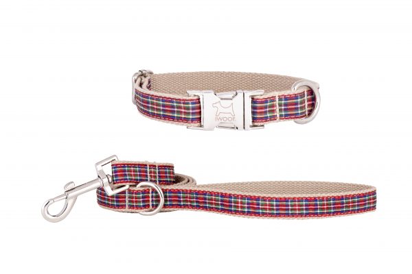 Strawberry Tart designer dog collar and dog lead set by IWOOF