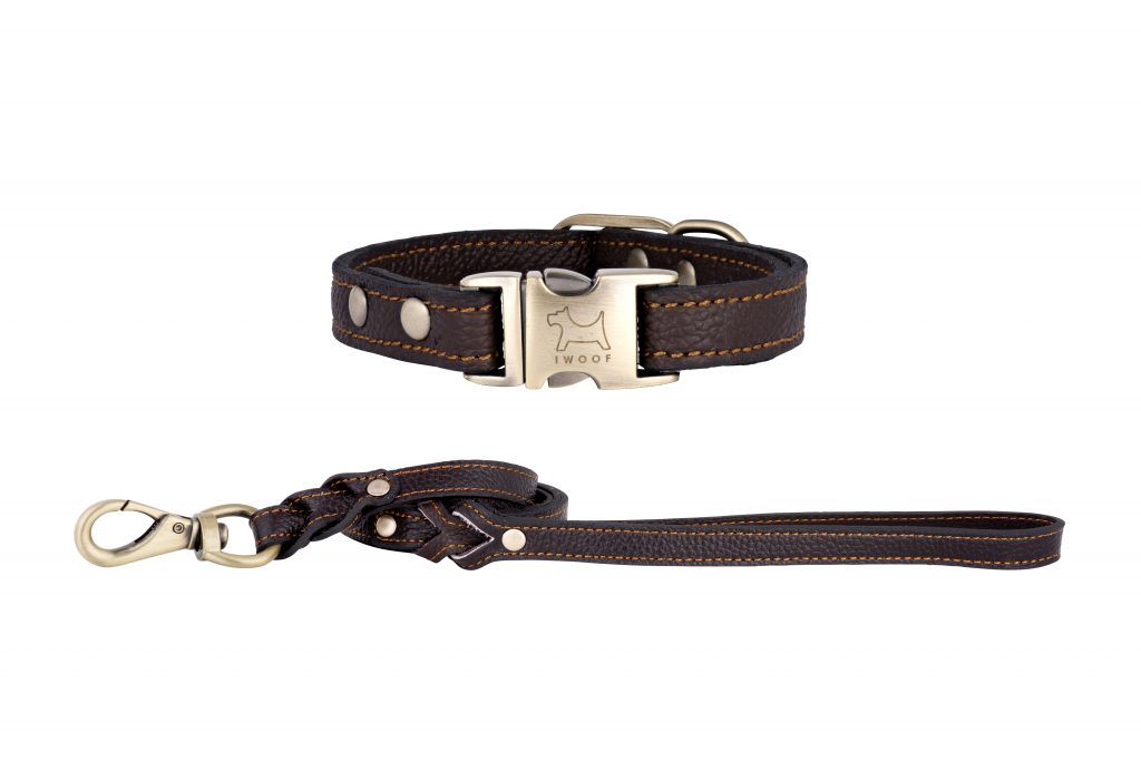 ROYAL Designer Dog Collar and Lead set in Brown by IWOOF.com™ in ...