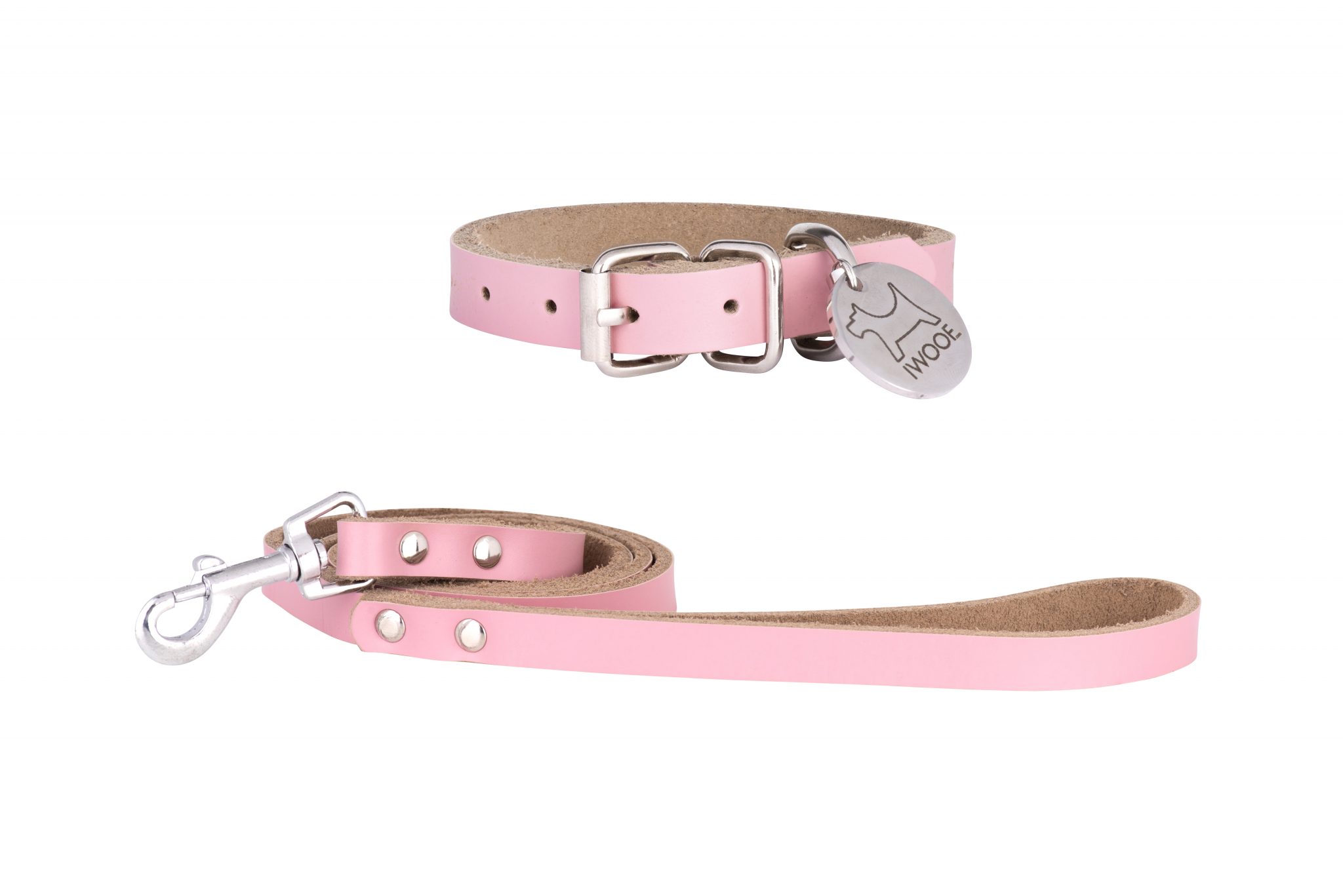 MORWENNA Designer Dog Collar and Lead in Pink