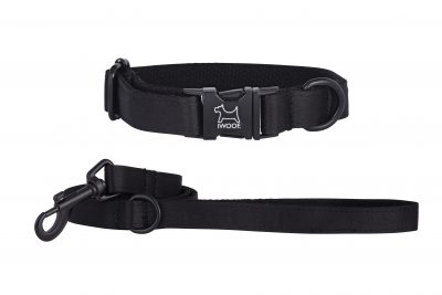 Panther designer dog collar and matching designer dog lead by IWOOF
