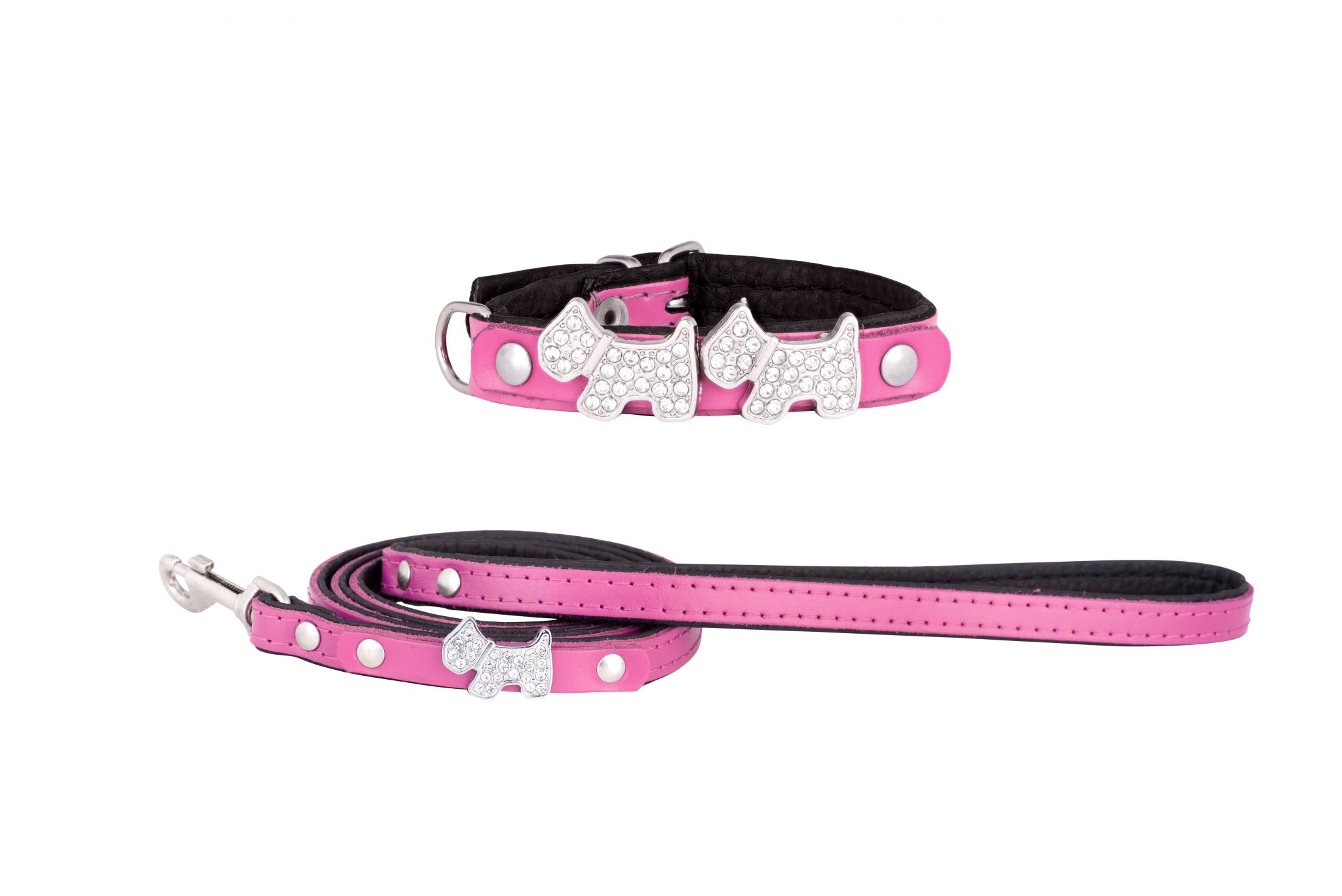 Highland designer leather dog collar and dog lead by IWOOF