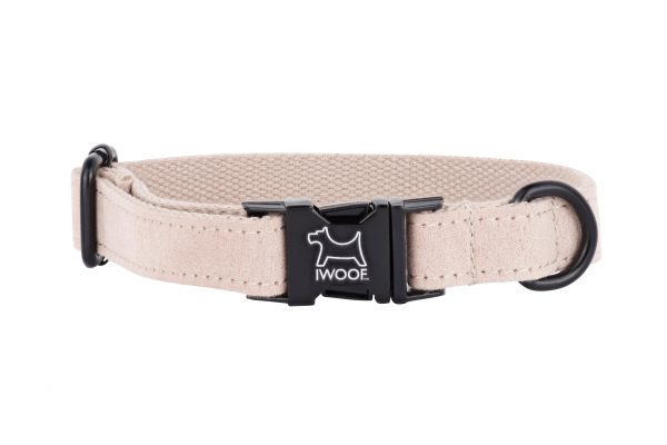 Sand Dune Designer dog collar by IWOOF with black buckle