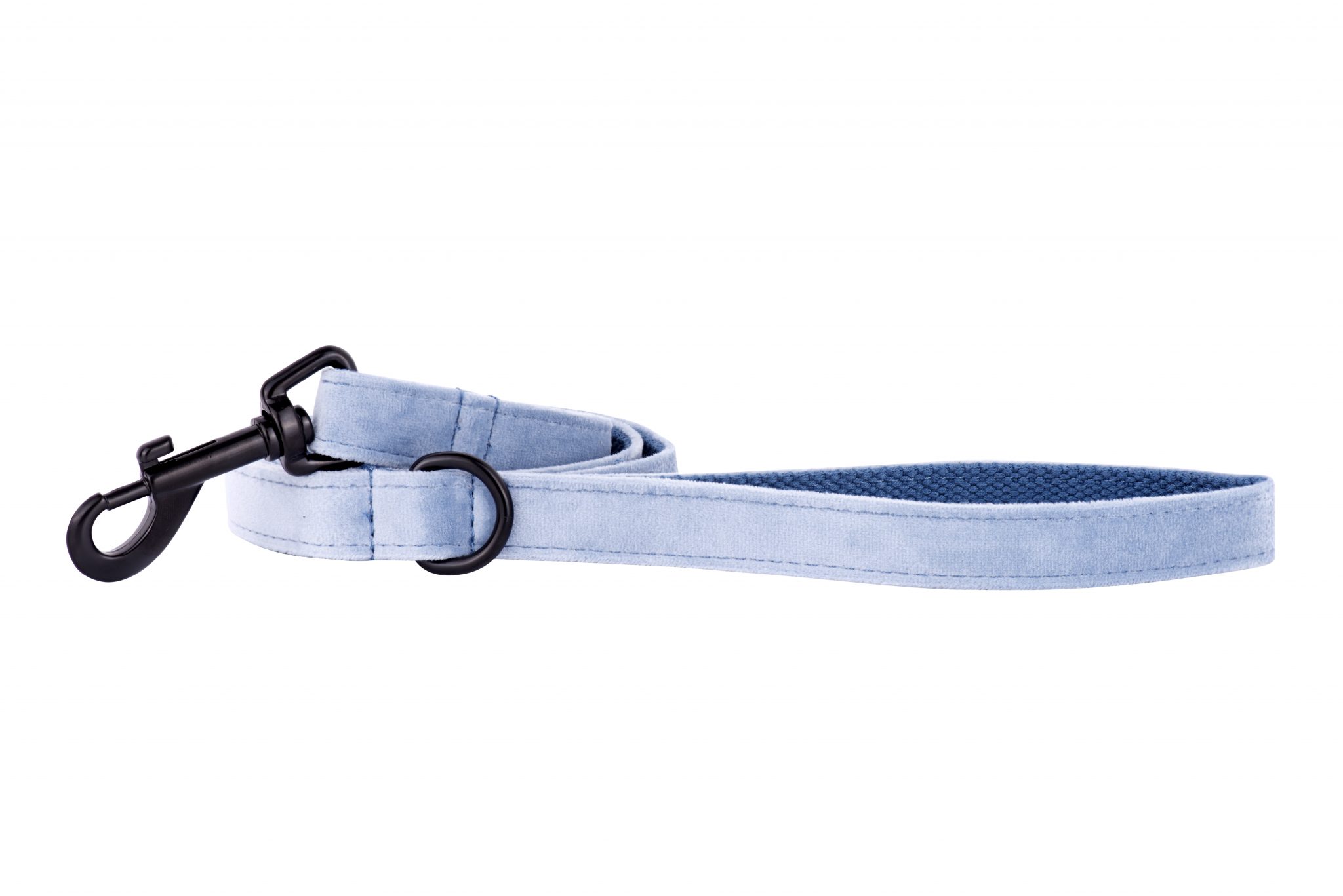 Sky designer dog lead by IWOOF with black fittings
