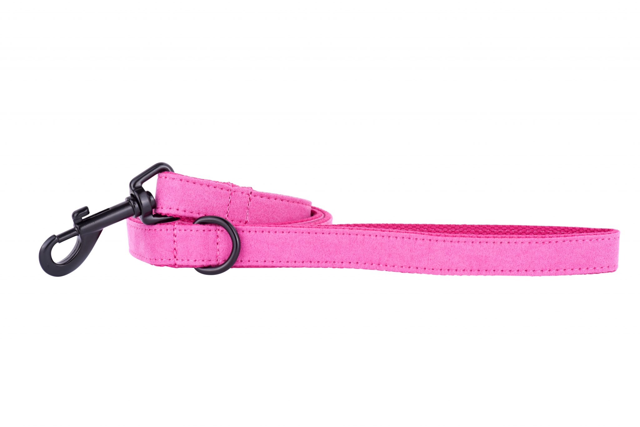PINK designer dog lead by IWOOF with black fittings