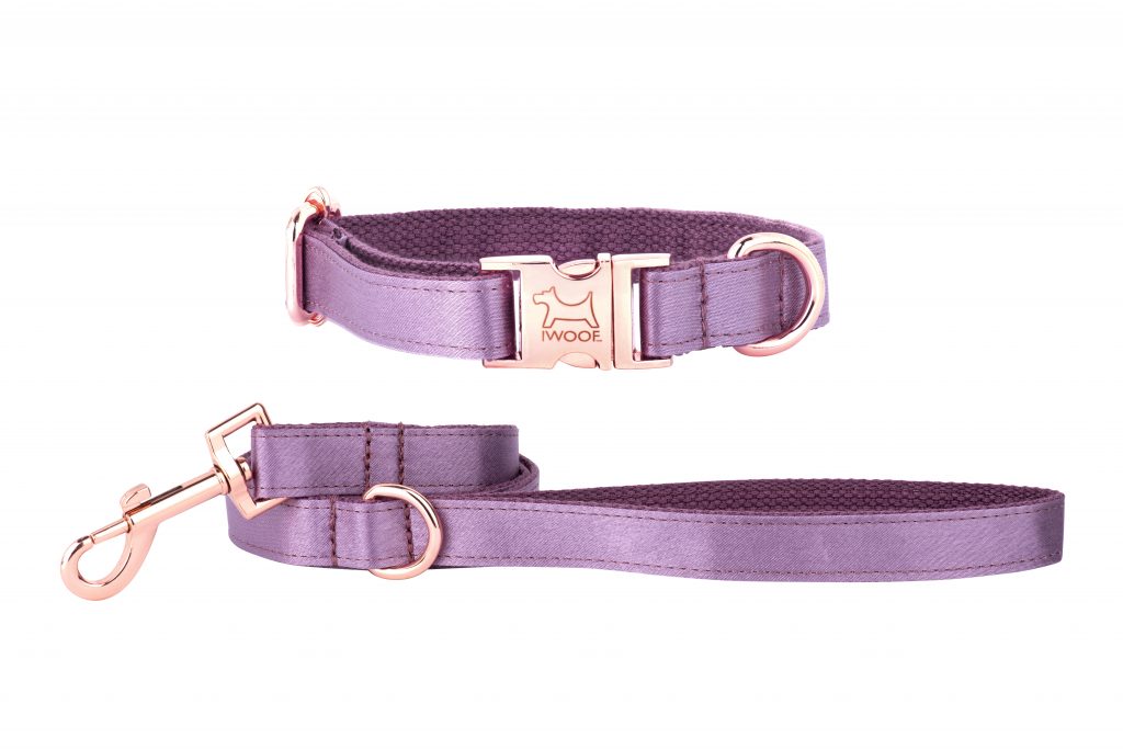ESMA Designer Dog Collar and Lead set in Rose Gold by in