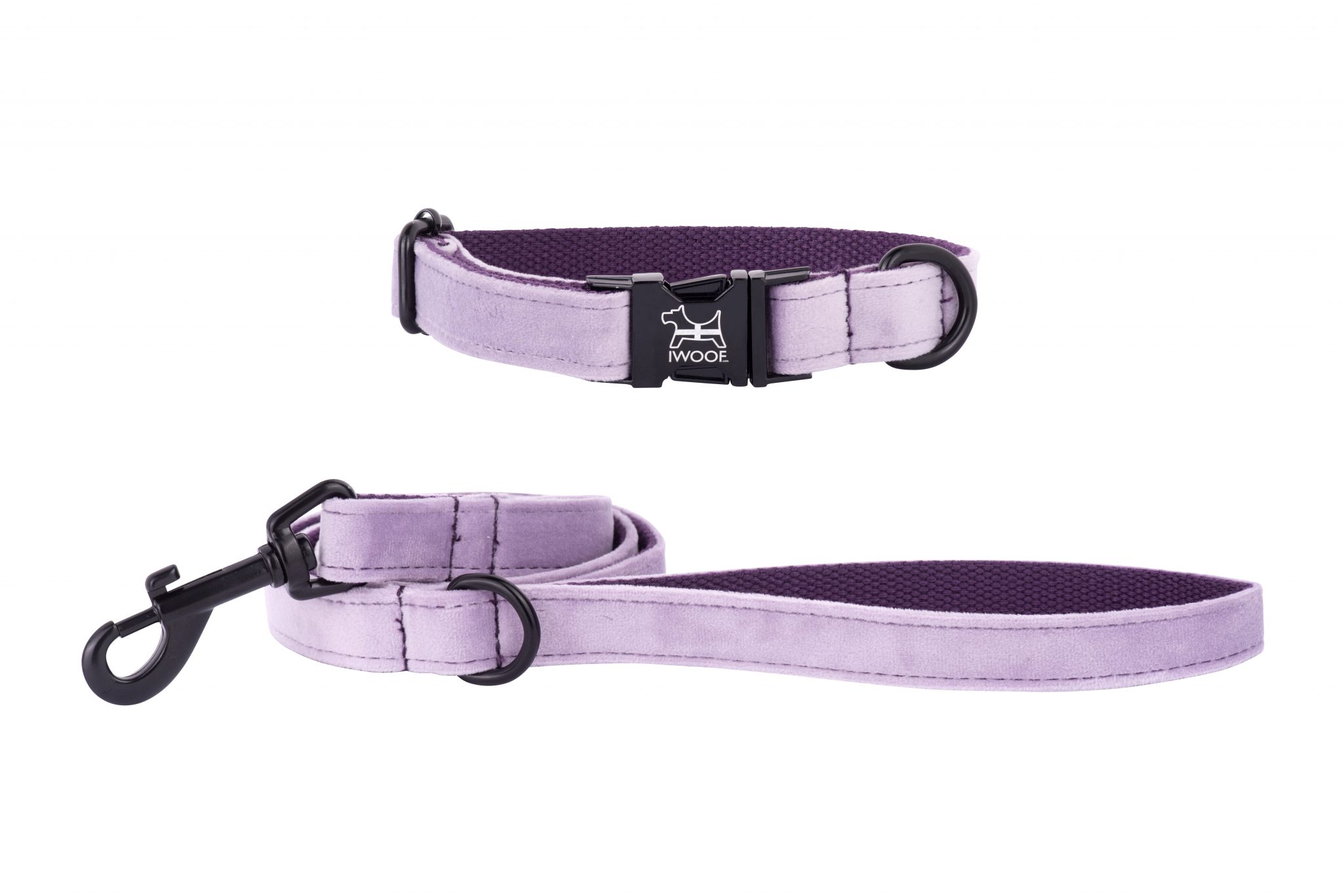 Cornish Lavender hand made designer dog collar and lead by IWOOF