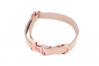 London designer dog collar by IWOOF with rose gold buckle