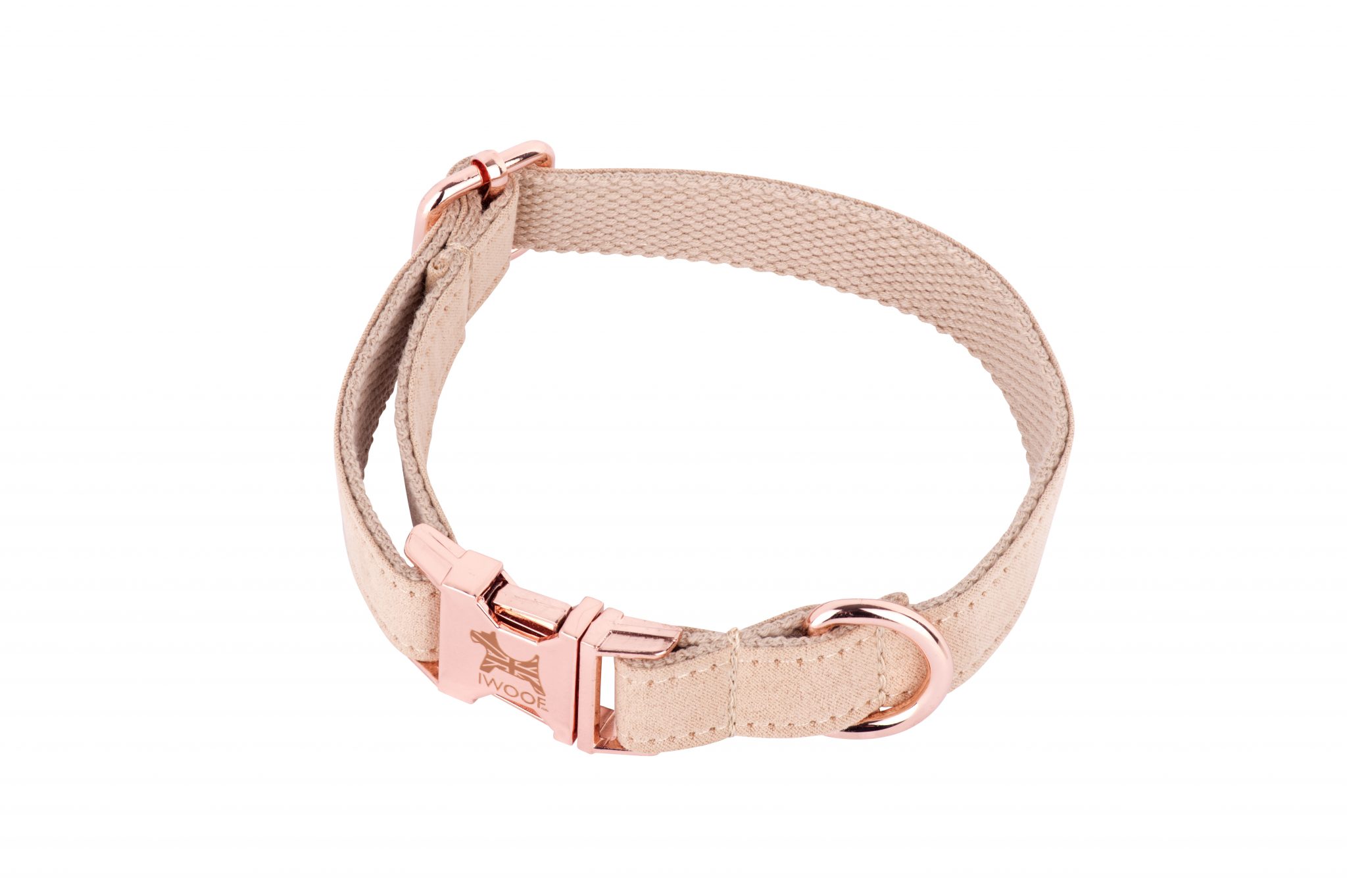 London designer dog collar by IWOOF with rose gold buckle