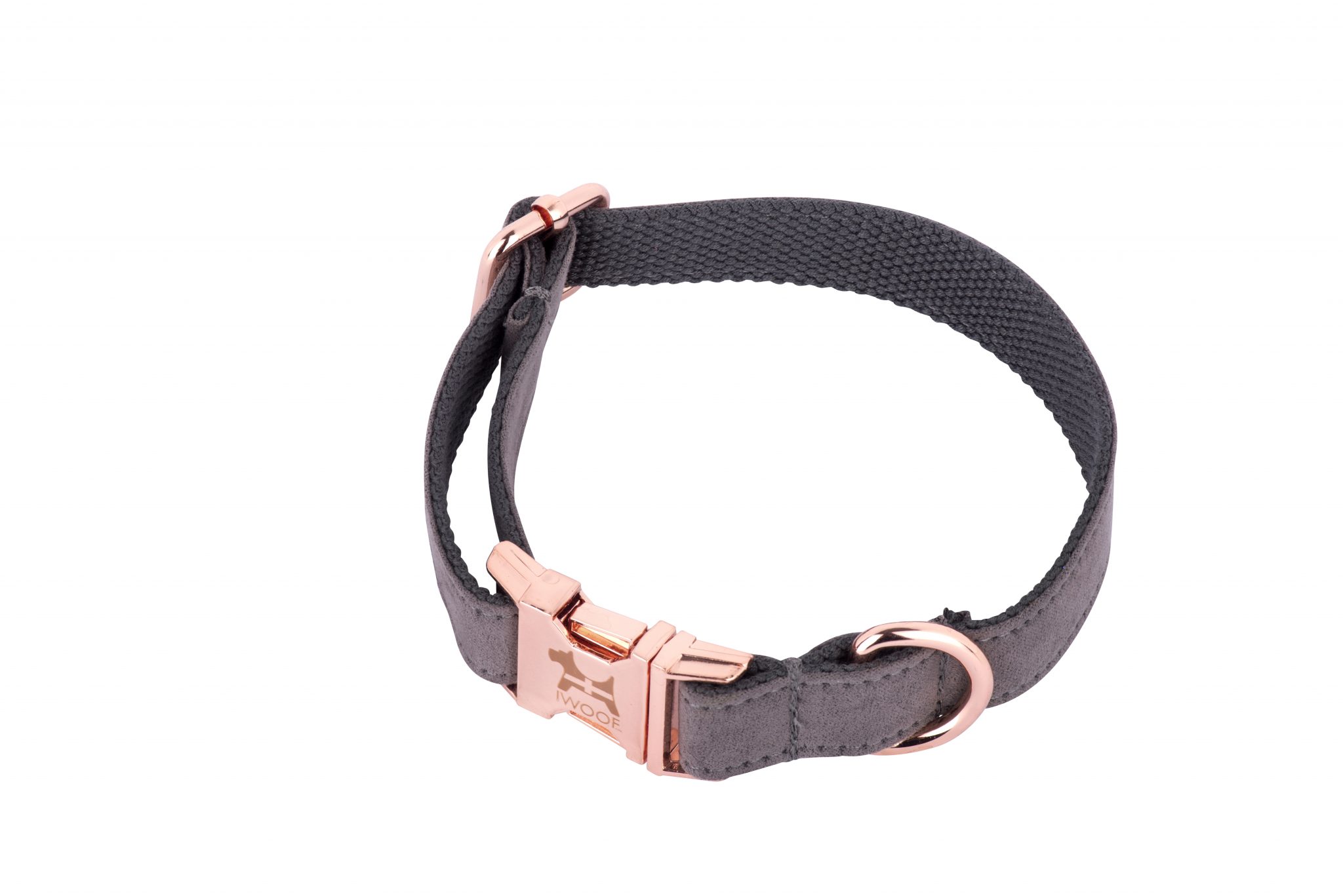 DOLPHIN designer dog collar by IWOOF with rose gold fittings and Cornish flag