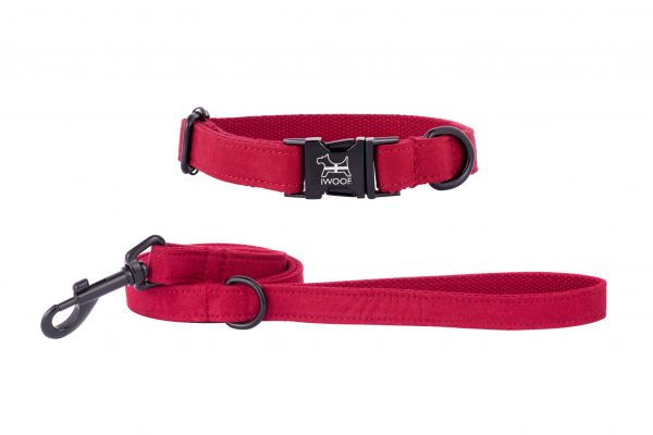 designer dog collar, Cornish red with black fittings by IWOOF