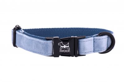 Cornish sky designer dog collar and lead hand madly IWOOF