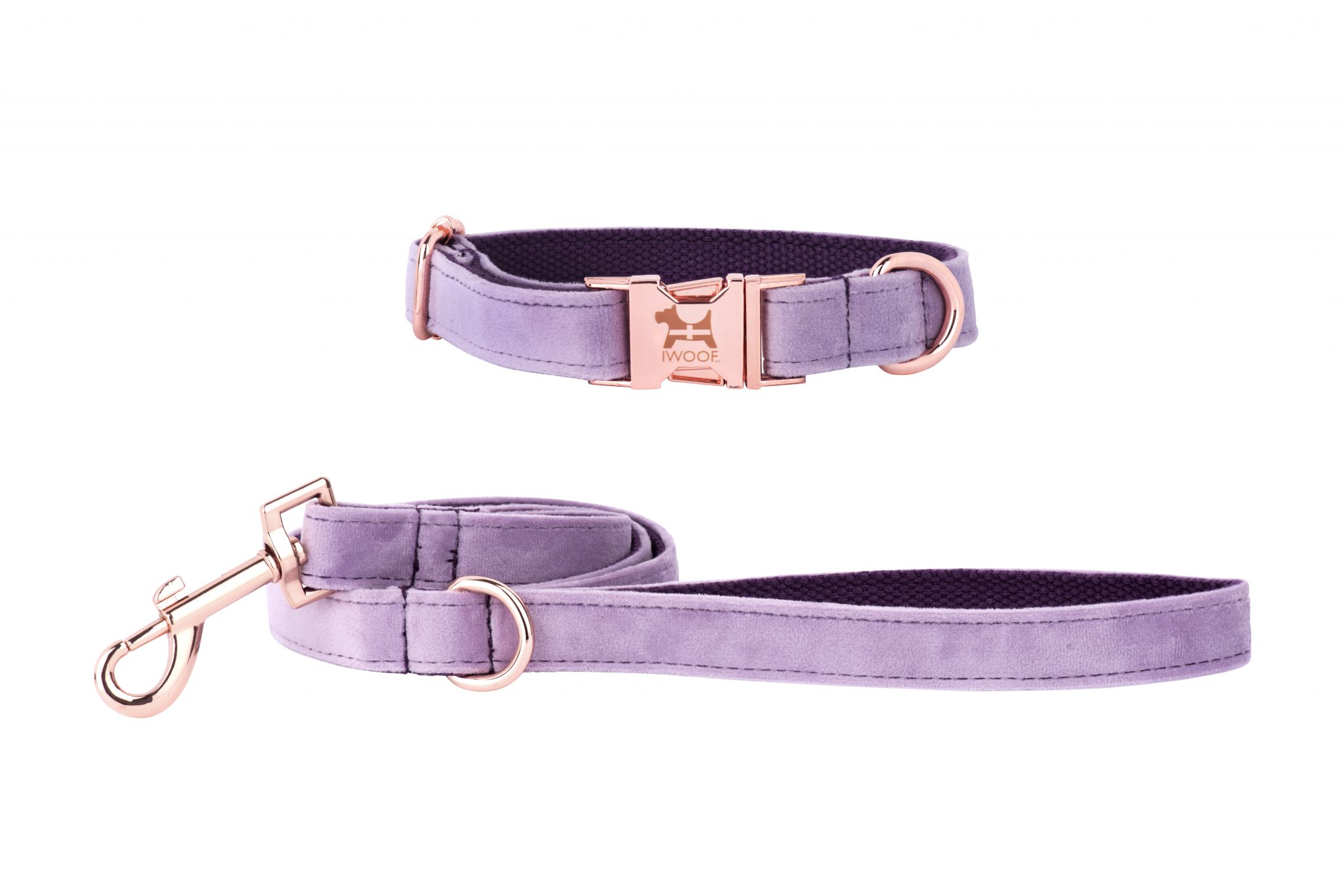 Lavender Cornish designer dog collar and lead hand made by IWOOF