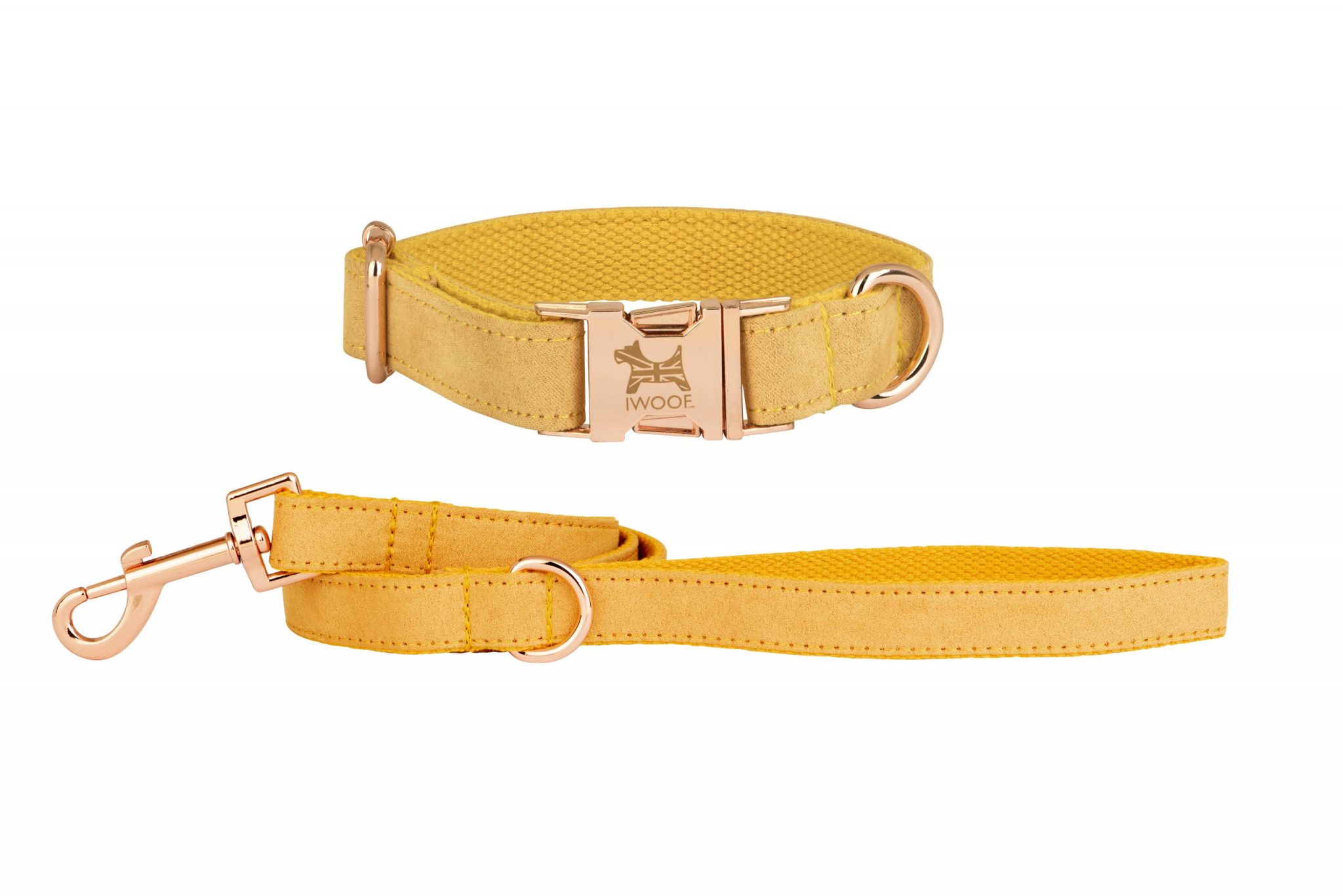 DAFFODIL Designer Dog Collar and Lead set in Rose Gold