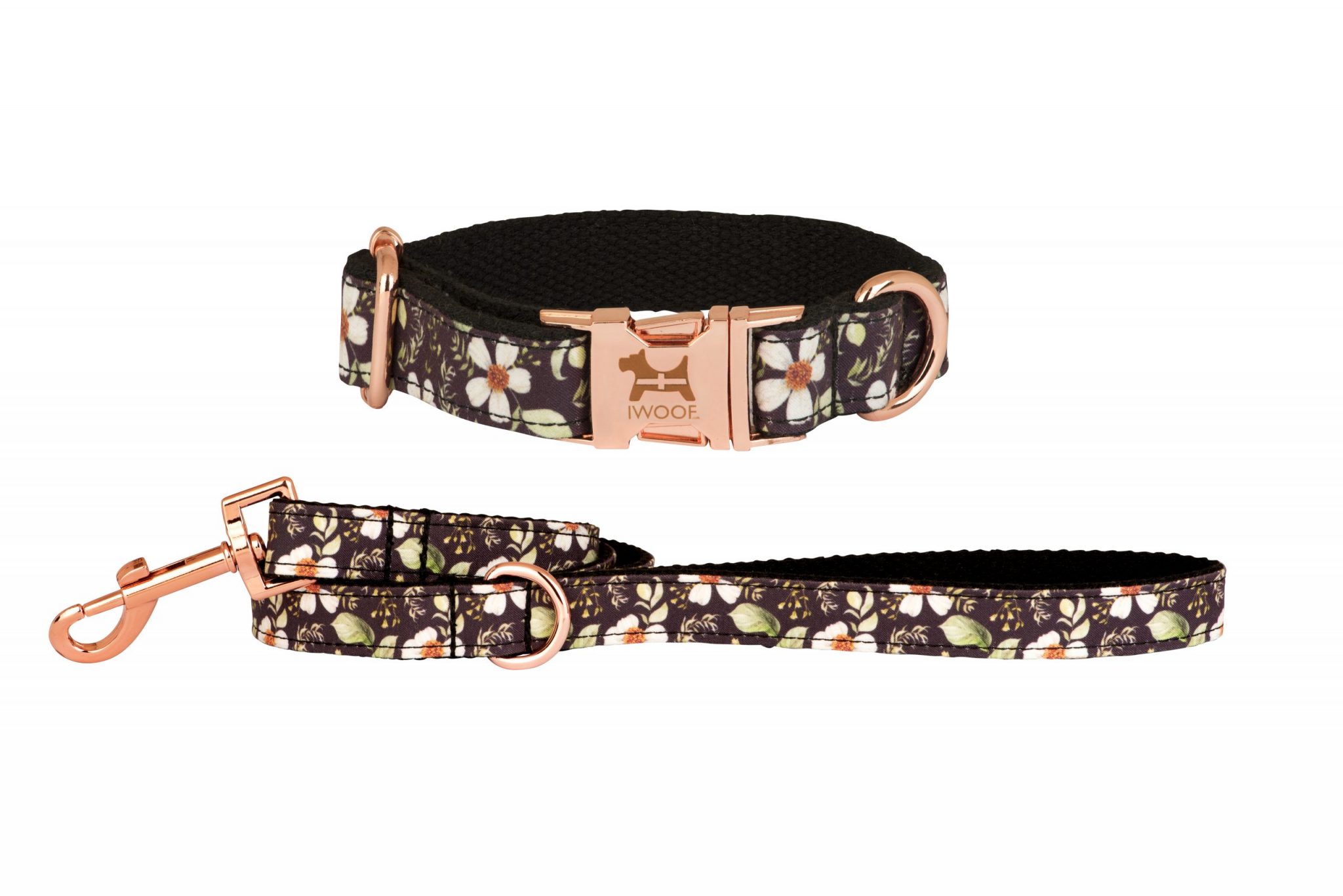 CADGWITH Cornwall Designer Dog Collar and Lead set in Rose Gold