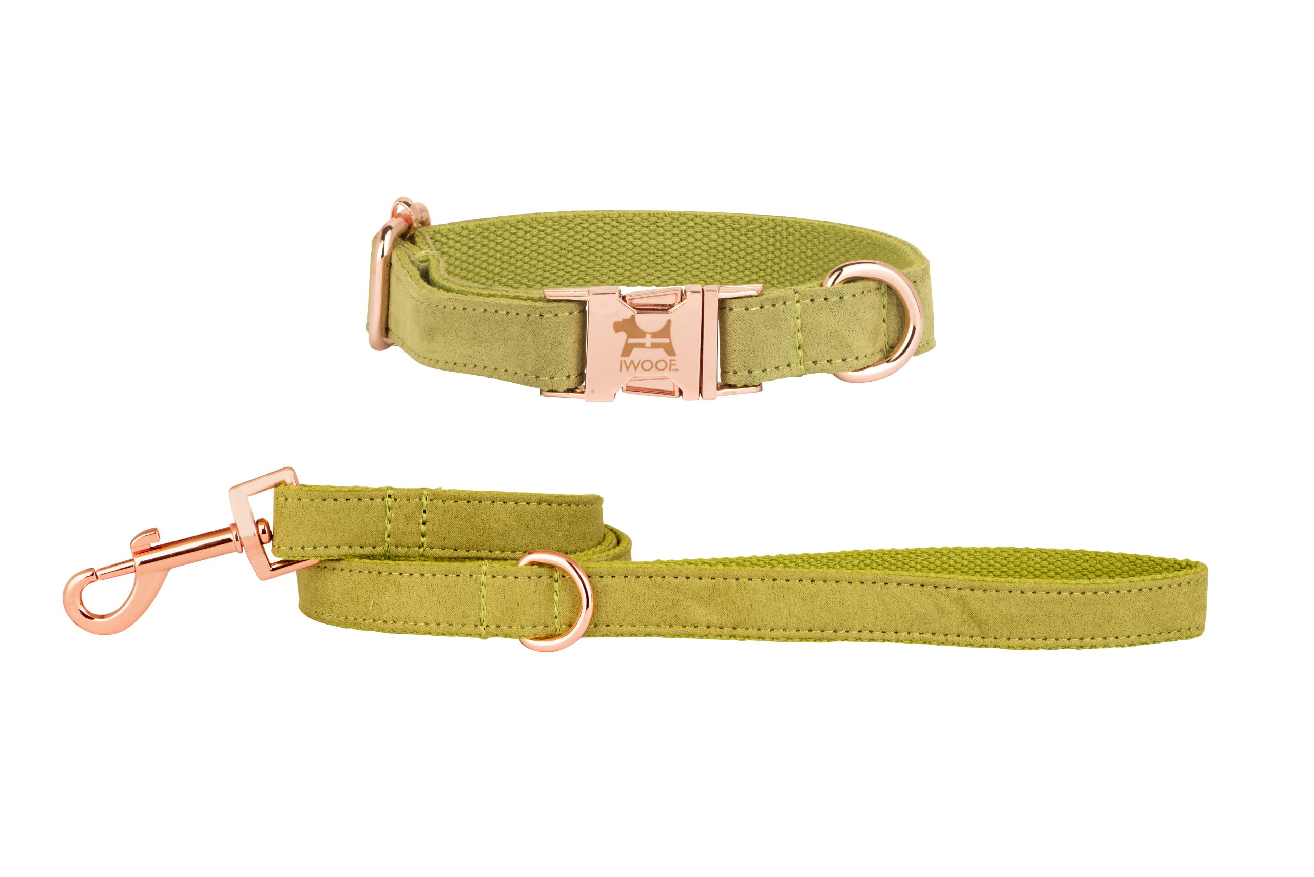 Cornish Seaweed designer dog collar and matching lead set by IWOOF